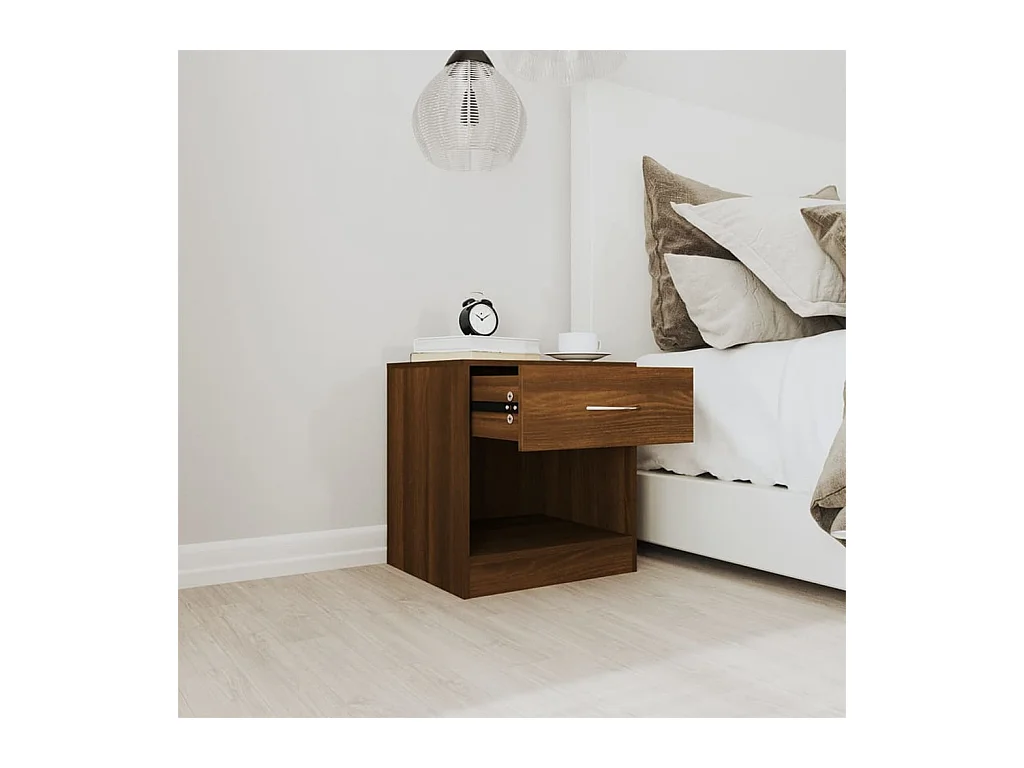 Gralina  Comodini 2 pz con Cassetto Rovere Marrone