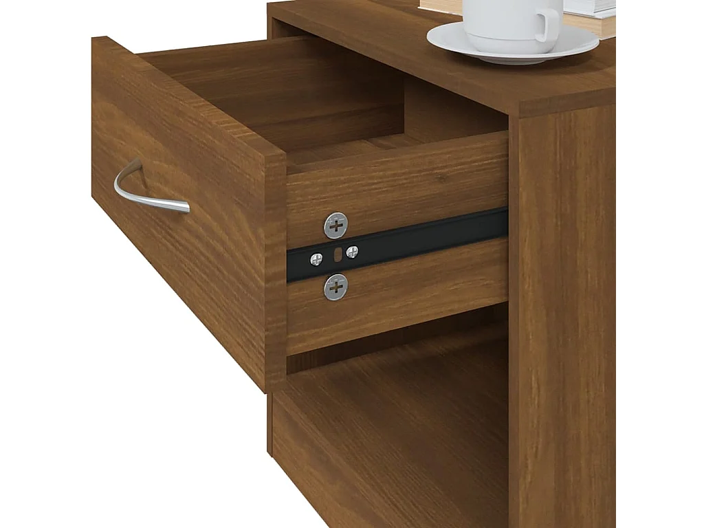 Gralina  Comodini 2 pz con Cassetto Rovere Marrone