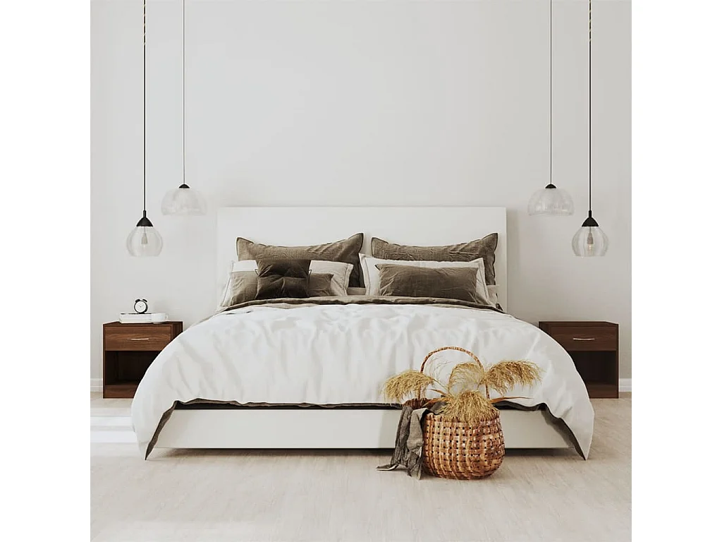 Gralina  Nachttische 2 Stk. mit Schublade Braun Eichen-Optik