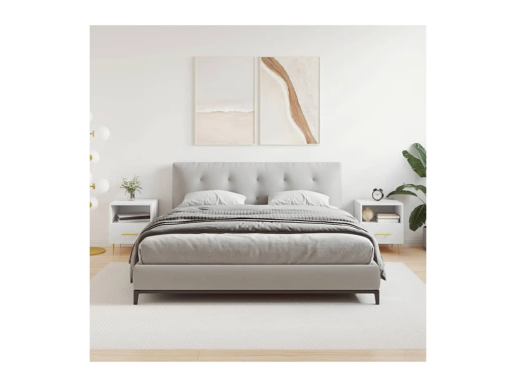 Marindor  Tables de chevet 2 pcs blanc 40x35x47,5 cm bois d’ingénierie