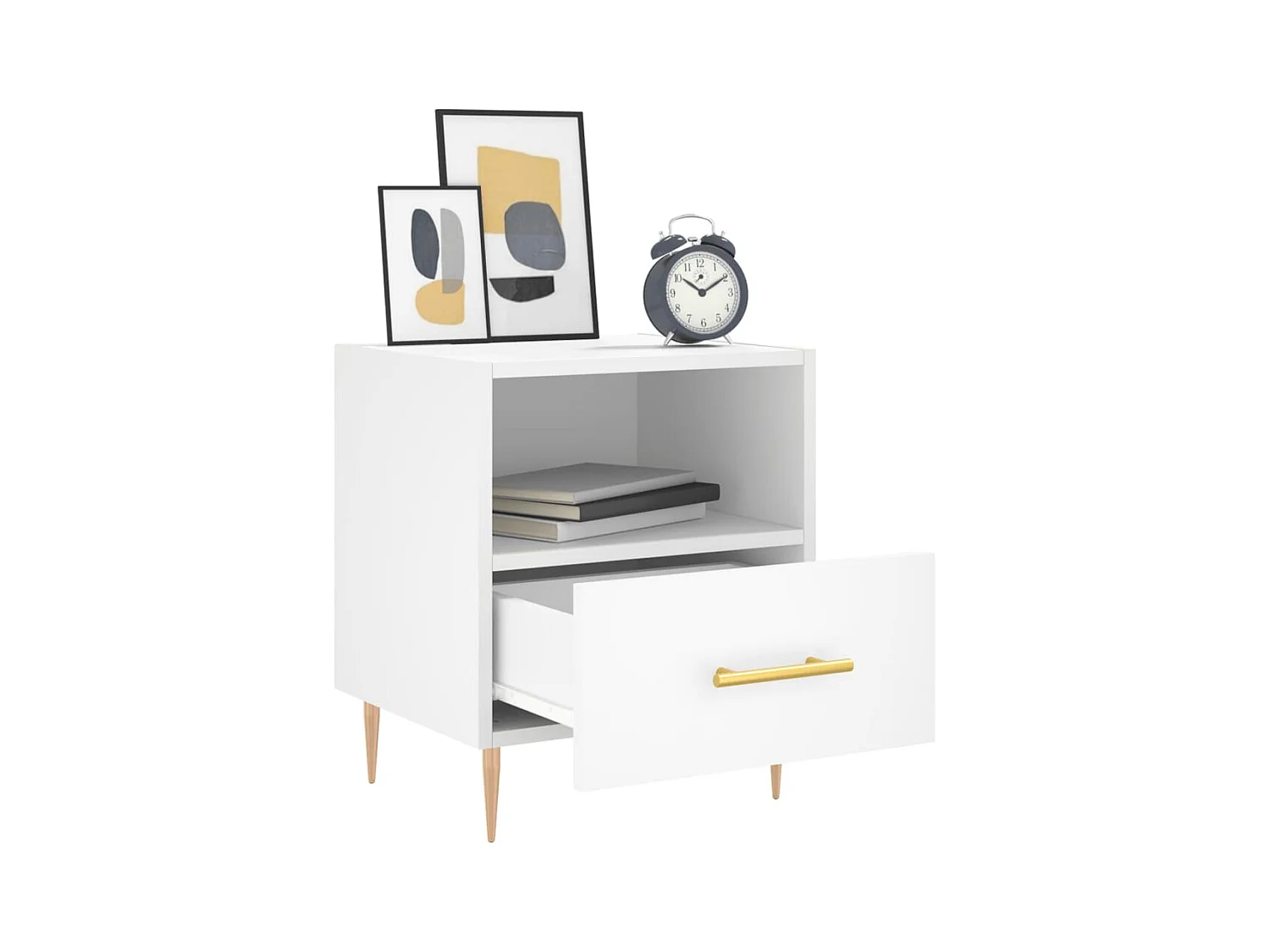 Marindor  Tables de chevet 2 pcs blanc 40x35x47,5 cm bois d’ingénierie