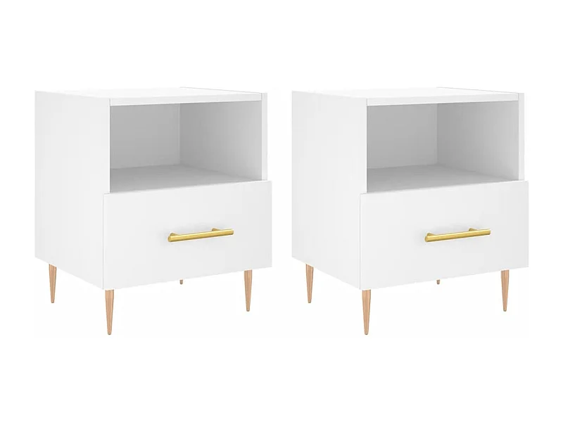 Marindor  Tables de chevet 2 pcs blanc 40x35x47,5 cm bois d’ingénierie