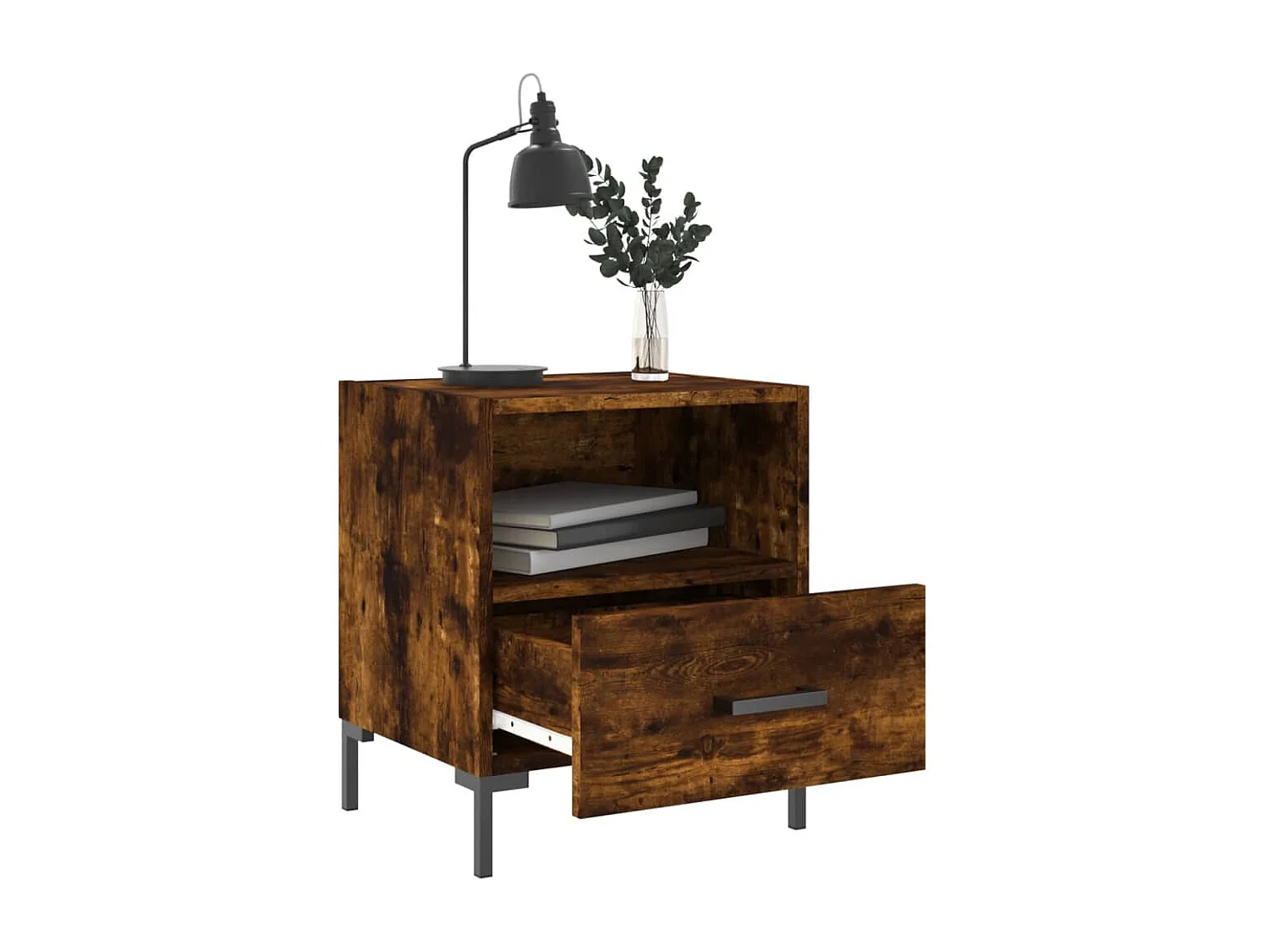 Paul-Henri  Tables de chevet 2pcs chêne fumé 40x35x47,5cm bois d’ingénierie