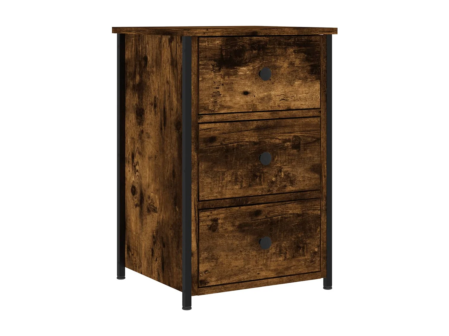 Elorin  Table de chevet chêne fumé 40x36x60 cm bois d'ingénierie