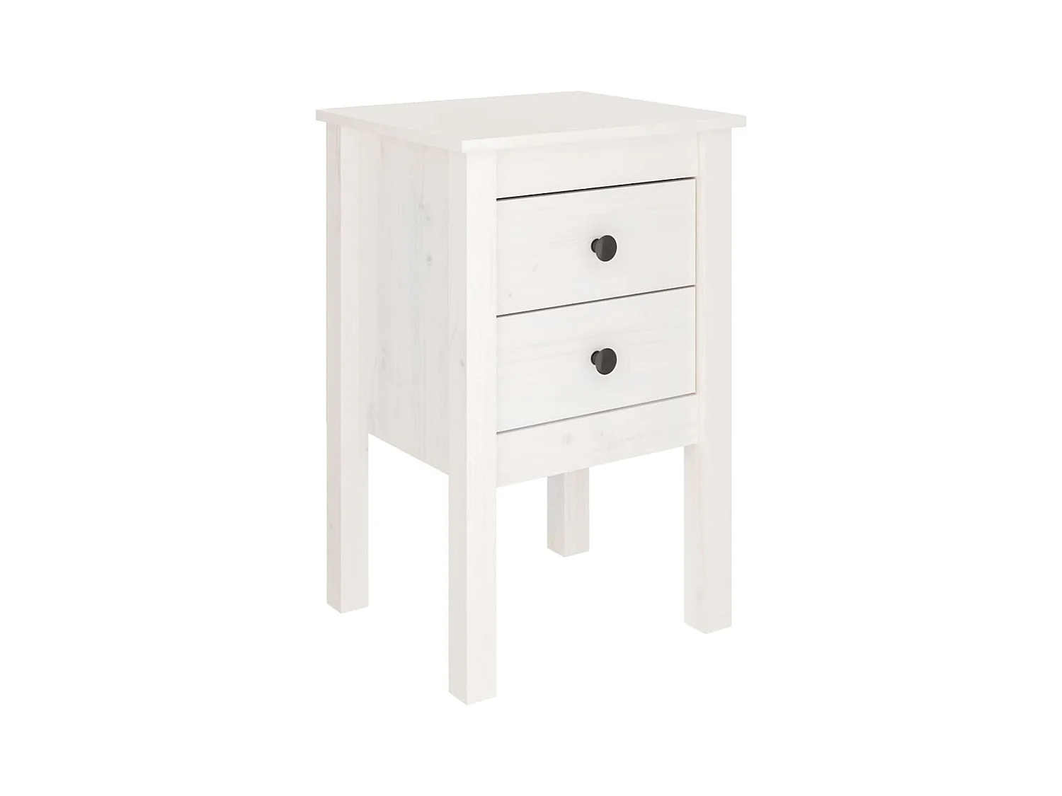 Kettering  Table de chevet Blanc 40x35x61,5 cm Bois de pin massif