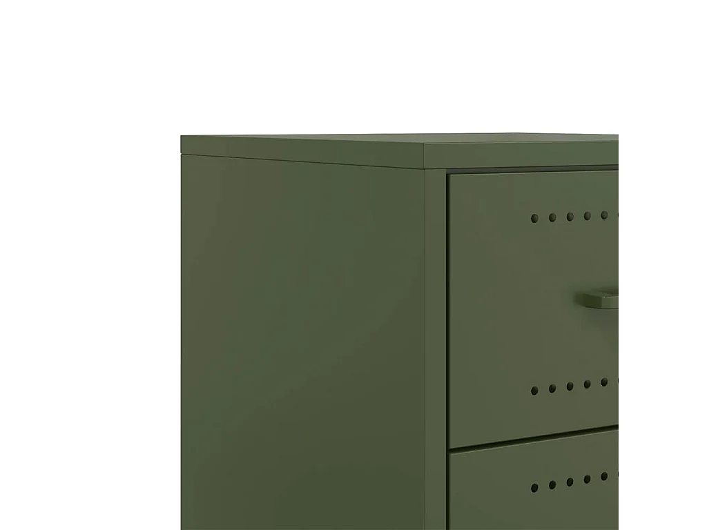 Roanoke  Comodino Verde Oliva 36x39x43,5 cm in Acciaio