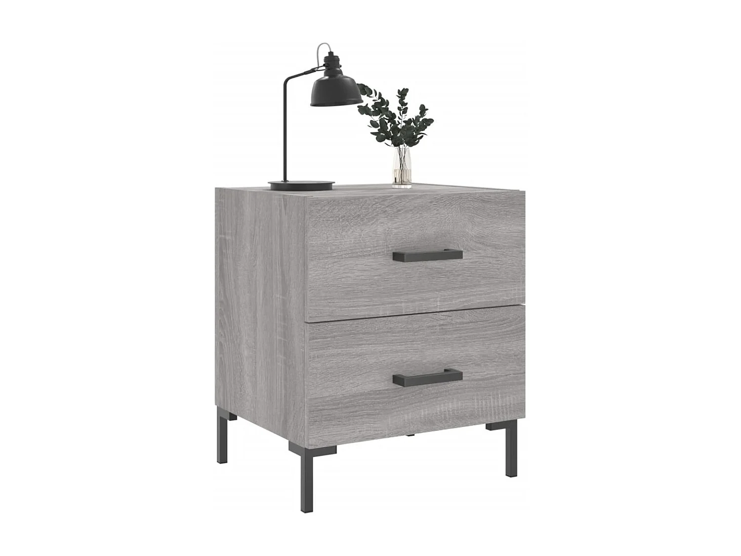 Myrion  Table de chevet sonoma gris 40x35x47,5 cm bois d’ingénierie