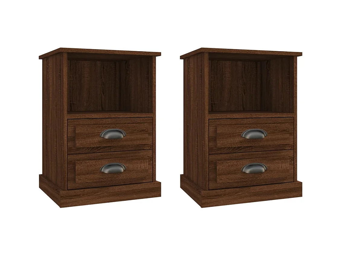 Karly  Comodini 2pz Rovere Marrone 43x36x60 cm