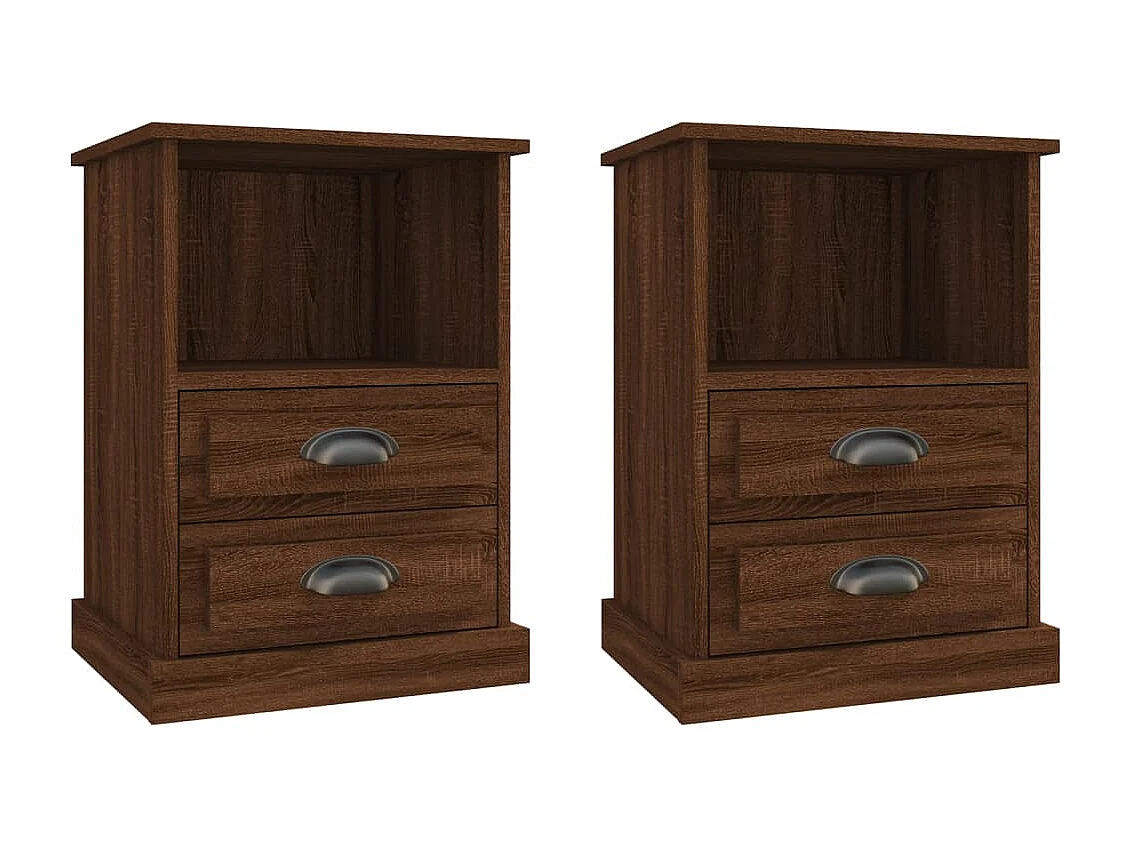 Karly  Comodini 2pz Rovere Marrone 43x36x60 cm