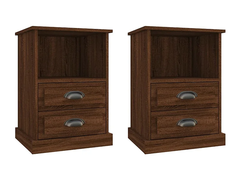 Karly  Nachttische 2 Stk. Braun Eichen-Optik 43x36x60 cm