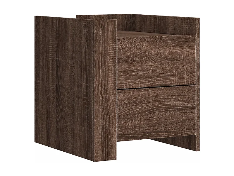 Boher  Nachttisch Braun Eichen-Optik 45x50x50 cm Holzwerkstoff