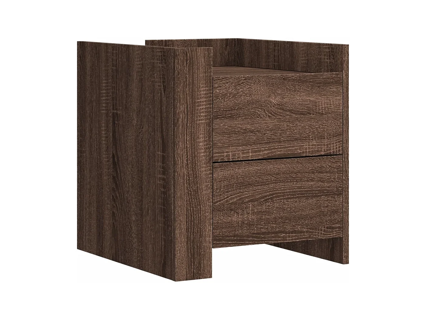 Boher  Table de chevet chêne marron 45x50x50 cm bois d’ingénierie