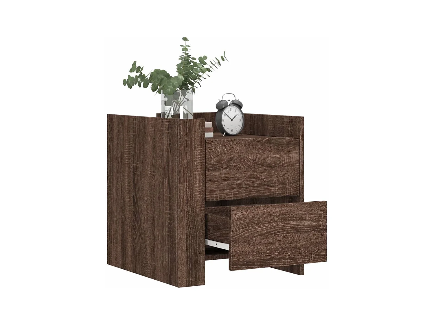 Boher  Table de chevet chêne marron 45x50x50 cm bois d’ingénierie