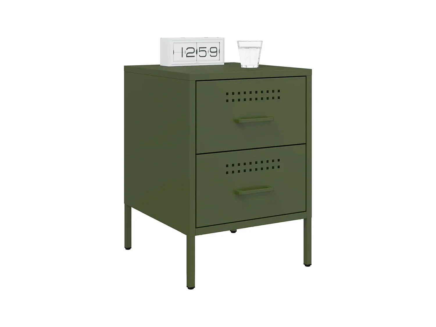 Lucille  Tables de chevet 2 pcs vert olive 36x39x50,5 cm acier