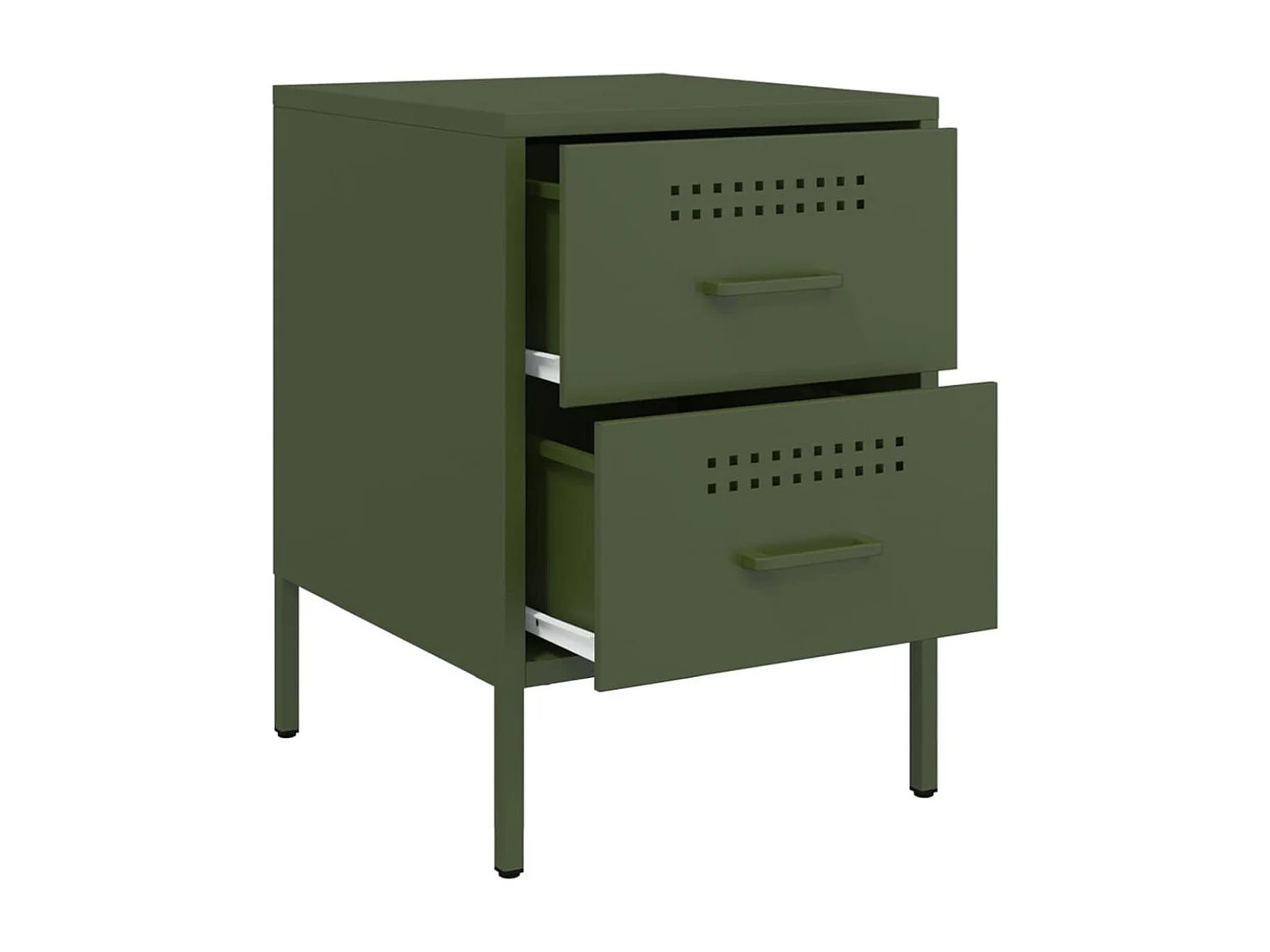 Lucille  Tables de chevet 2 pcs vert olive 36x39x50,5 cm acier