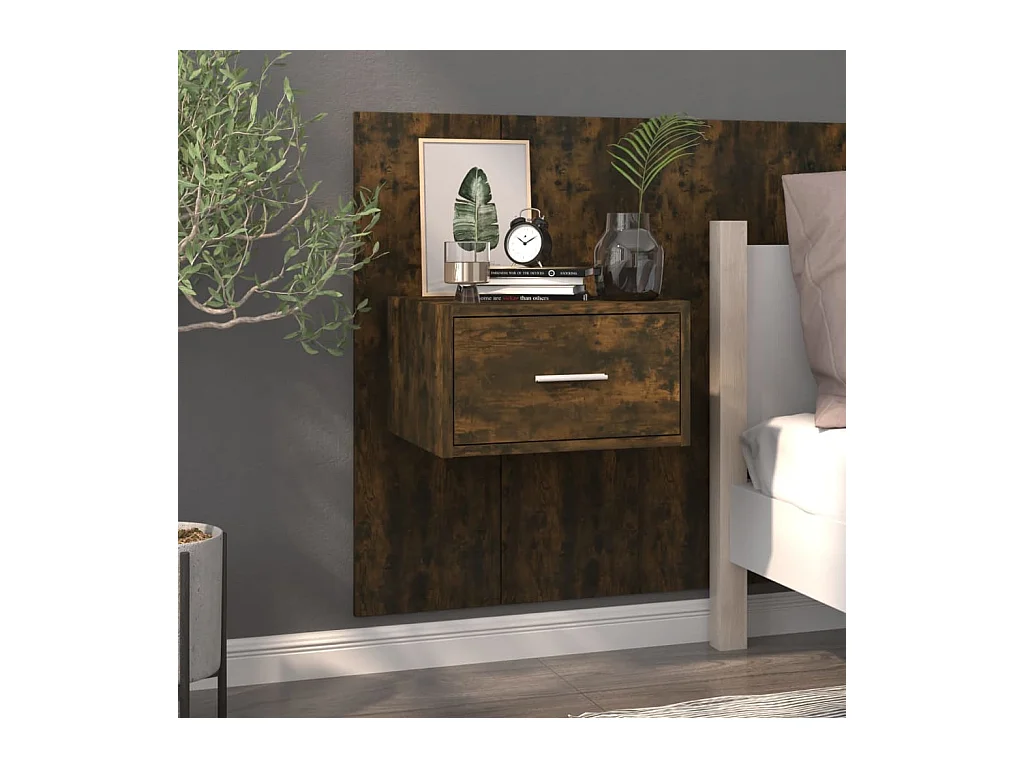 Saffira  Tables de chevet murales 2 pcs Chêne fumé