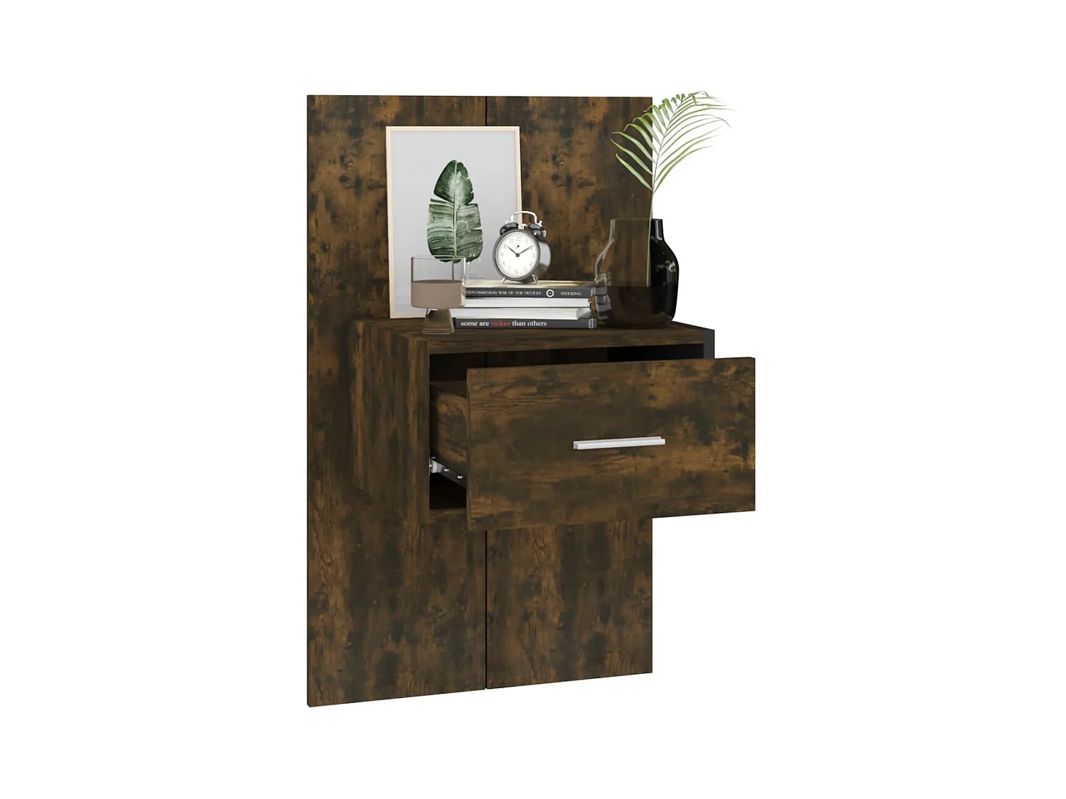 Saffira  Tables de chevet murales 2 pcs Chêne fumé