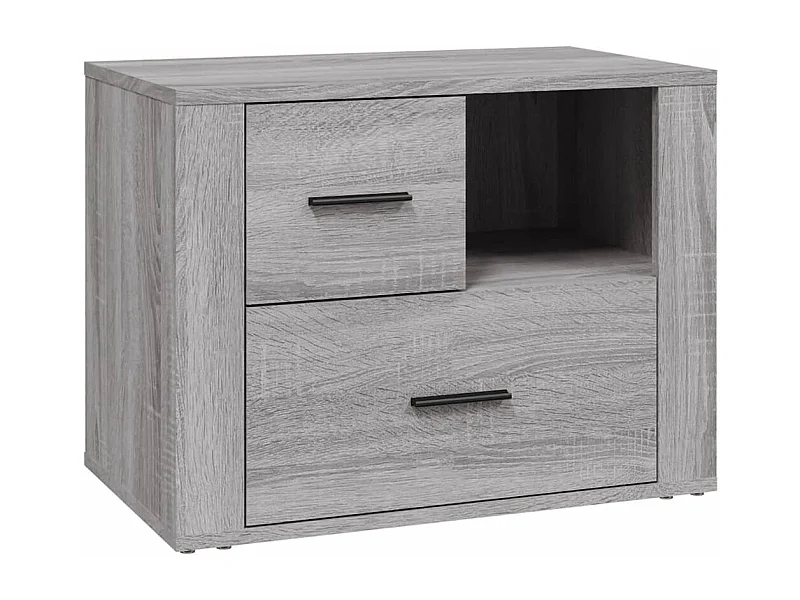 Sybe  Mesita de noche madera contrachapada gris Sonoma 60x36x45 cm