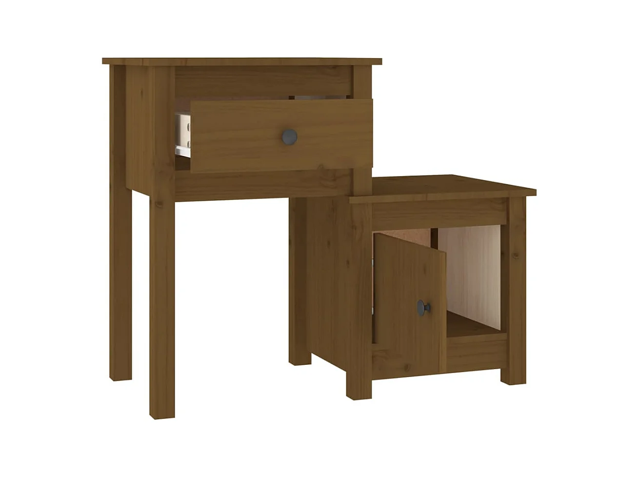 Bailey  Table de chevet Marron miel 79,5x38x65,5 cm Bois de pin massif