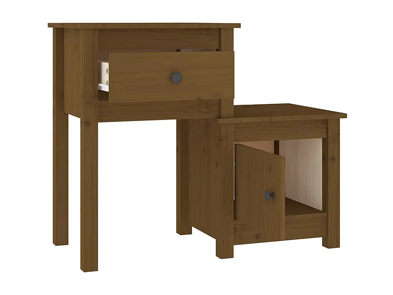 Bailey  Nachttisch Honigbraun 79,5x38x65,5 cm Massivholz Kiefer