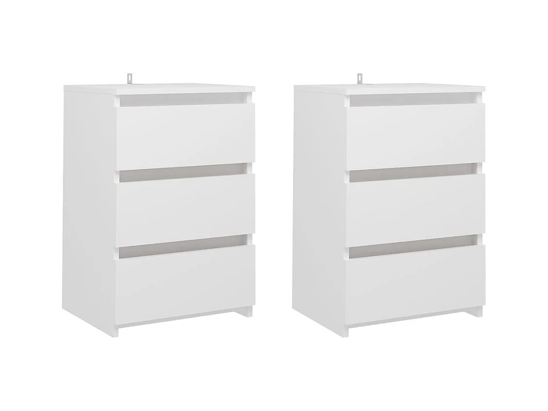 Altamonte Springs  Tables de chevet 2 pcs Blanc 40x35x62,5 cm Aggloméré