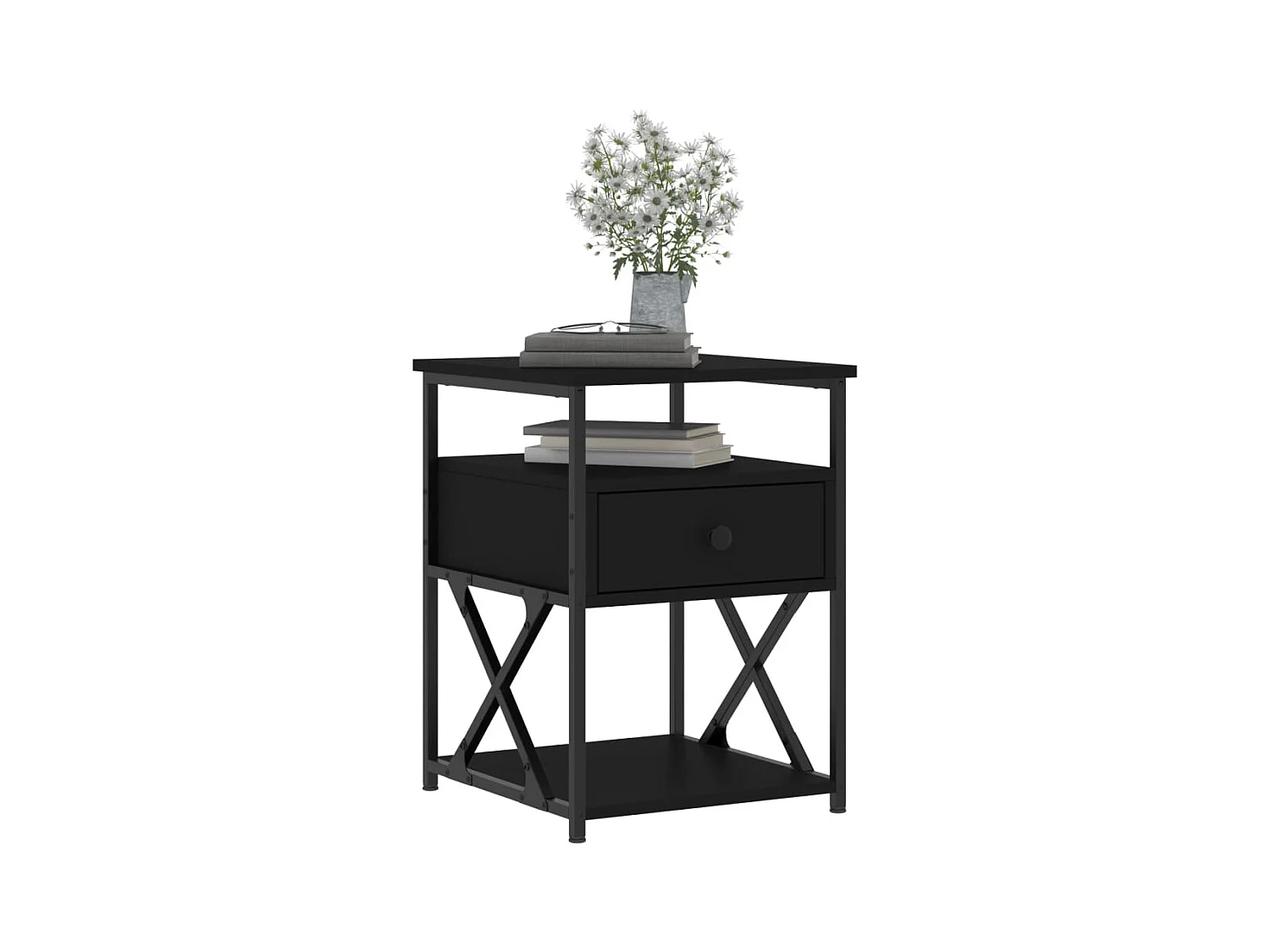 Eufaula  Tables de chevet 2 pcs noir 40x42x55 cm bois d’ingénierie