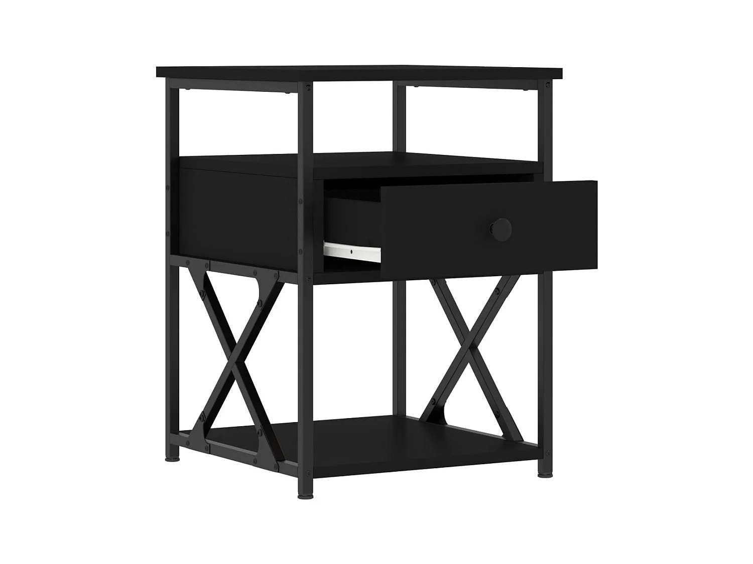 Eufaula  Tables de chevet 2 pcs noir 40x42x55 cm bois d’ingénierie