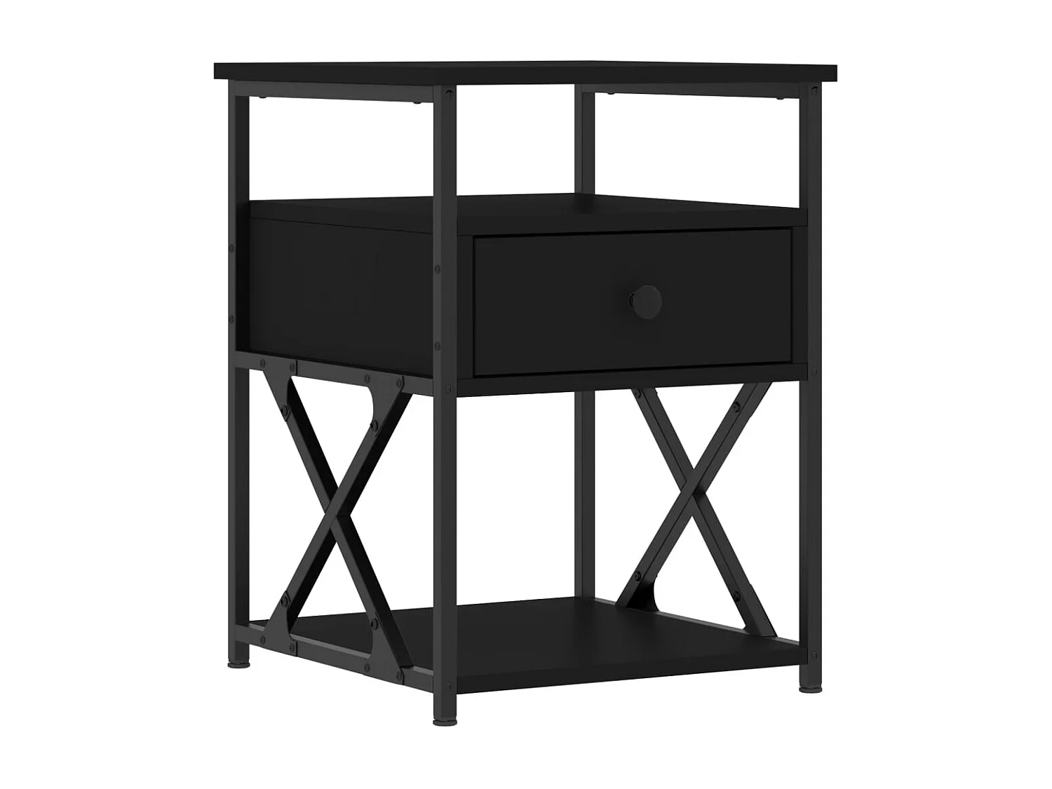 Eufaula  Tables de chevet 2 pcs noir 40x42x55 cm bois d’ingénierie