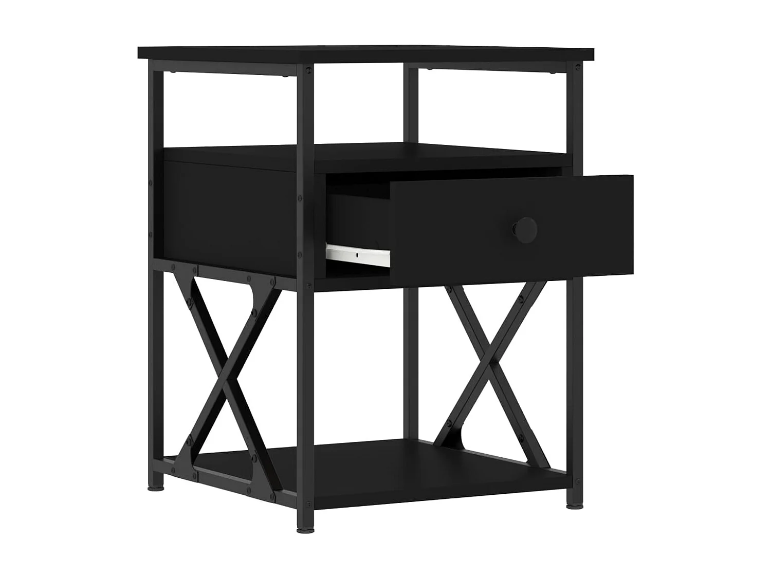 Eufaula  Tables de chevet 2 pcs noir 40x42x55 cm bois d’ingénierie