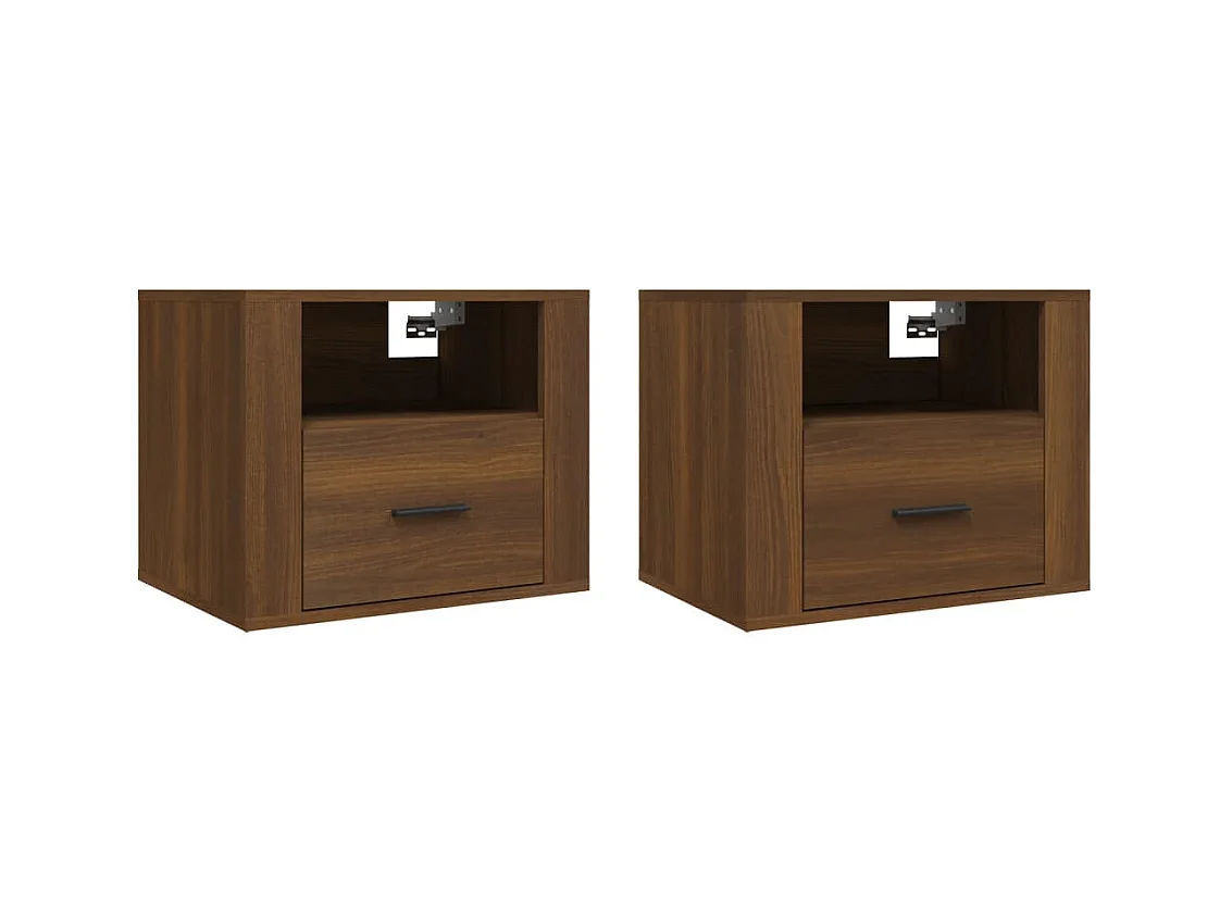 Pyren  Tables de chevet murales 2 pcs Chêne marron 50x36x40 cm