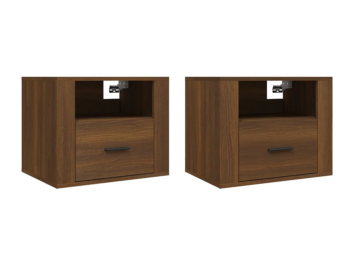 Pyren  Tables de chevet murales 2 pcs Chêne marron 50x36x40 cm