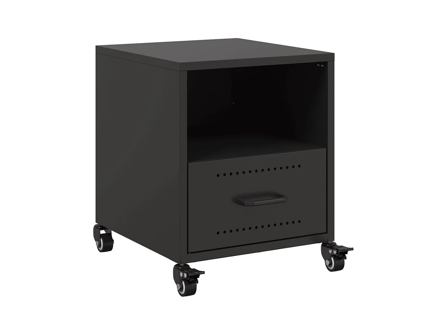 Evalara  Table de chevet noir 36x39x43,5 cm acier