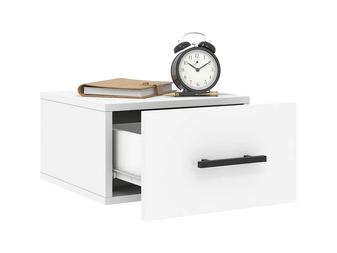 Evelyn Marie  Table de chevet murale blanc 35x35x20 cm