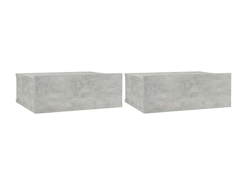 Stanford  Tables de chevet flottantes 2 pcs Gris béton Bois d'ingénierie