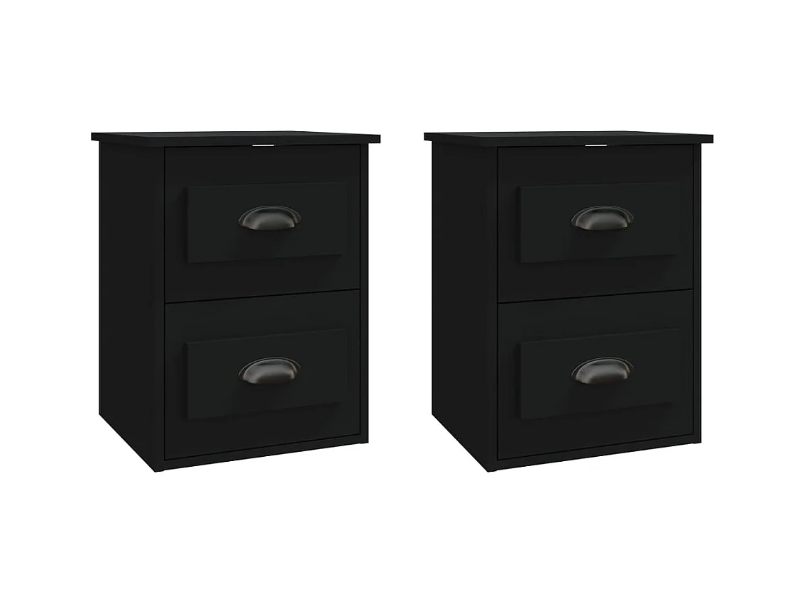 Inez  Tables de chevet murales 2 pcs noir 41,5x36x53 cm