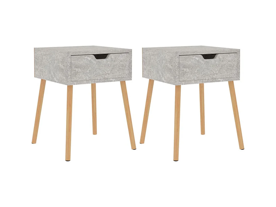 Wellsville  Tables de chevet 2 pcs Gris béton 40x40x56 cm Bois d'ingénierie