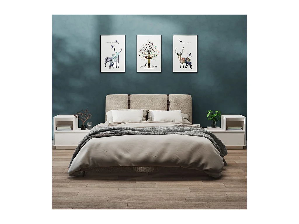 Kværndrup  Tables de chevet 2 pcs Blanc 60x34x51 cm Bois de pin solide