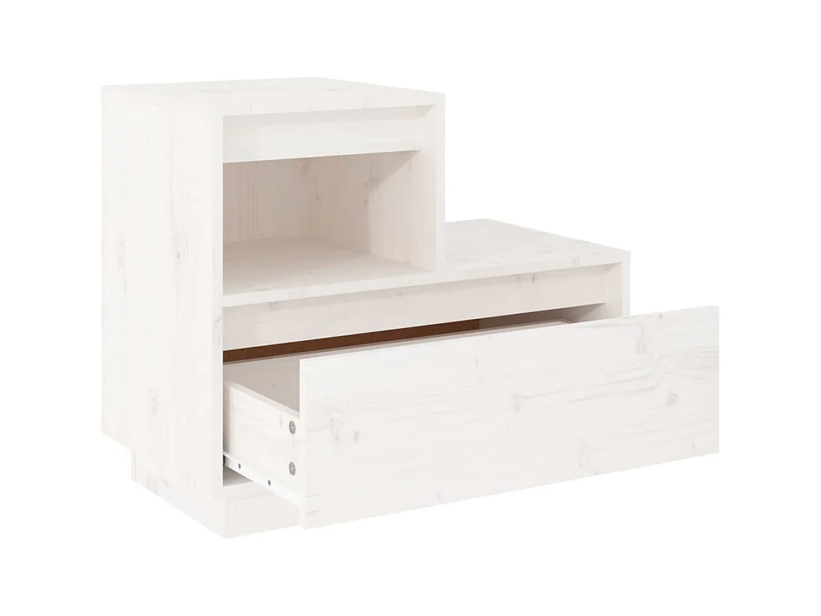 Kværndrup  Tables de chevet 2 pcs Blanc 60x34x51 cm Bois de pin solide