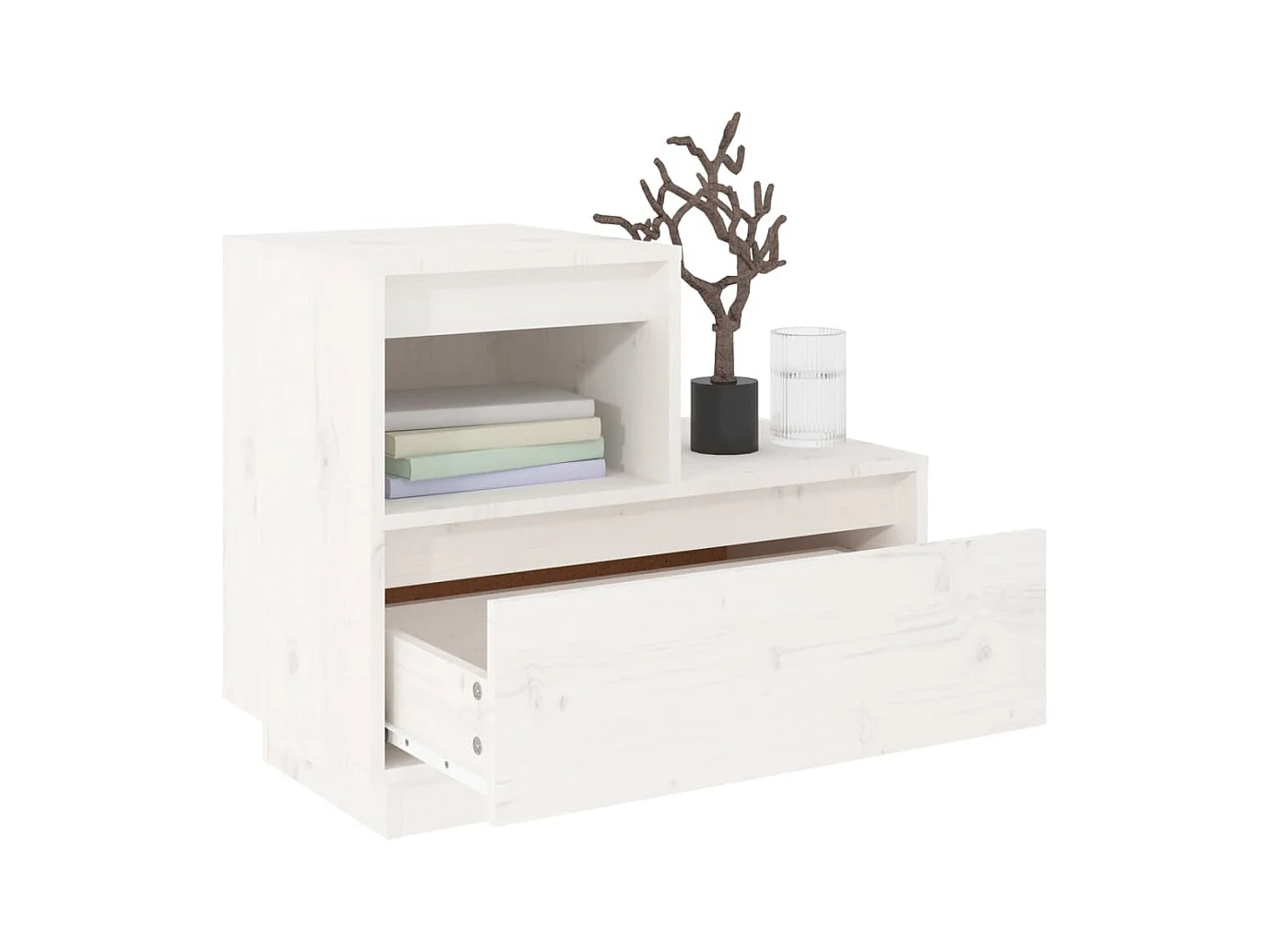 Kværndrup  Tables de chevet 2 pcs Blanc 60x34x51 cm Bois de pin solide