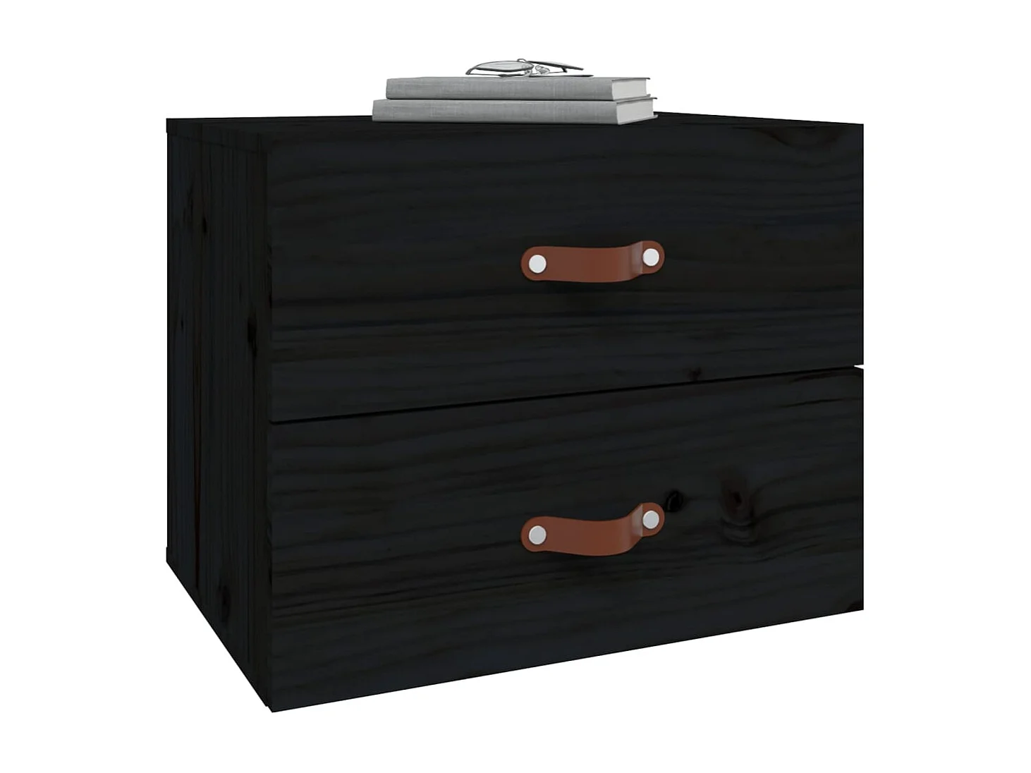 Elmont  Wand-Nachttisch Schwarz 50x36x40 cm