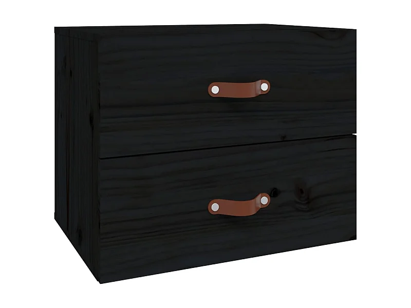 Elmont  Comodino a Muro Nero 50x36x40 cm