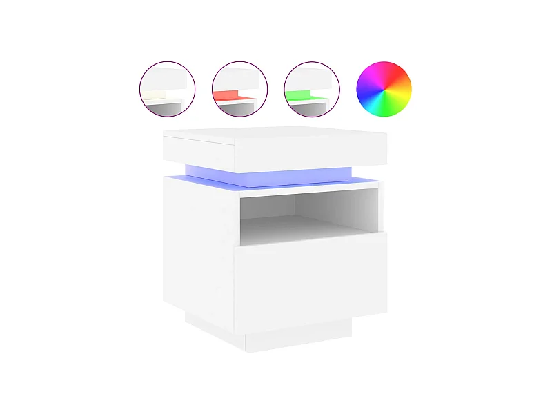 Josane  Nachtkastje met LED-verlichting 40x39x48,5 cm wit