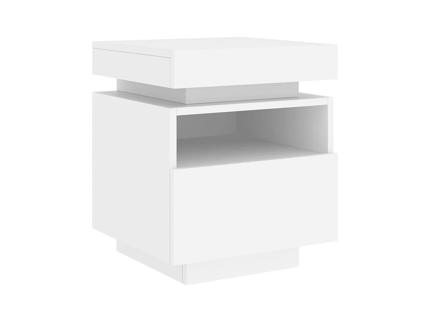 Josane  Armoire de chevet avec lumières LED blanc 40x39x48,5 cm