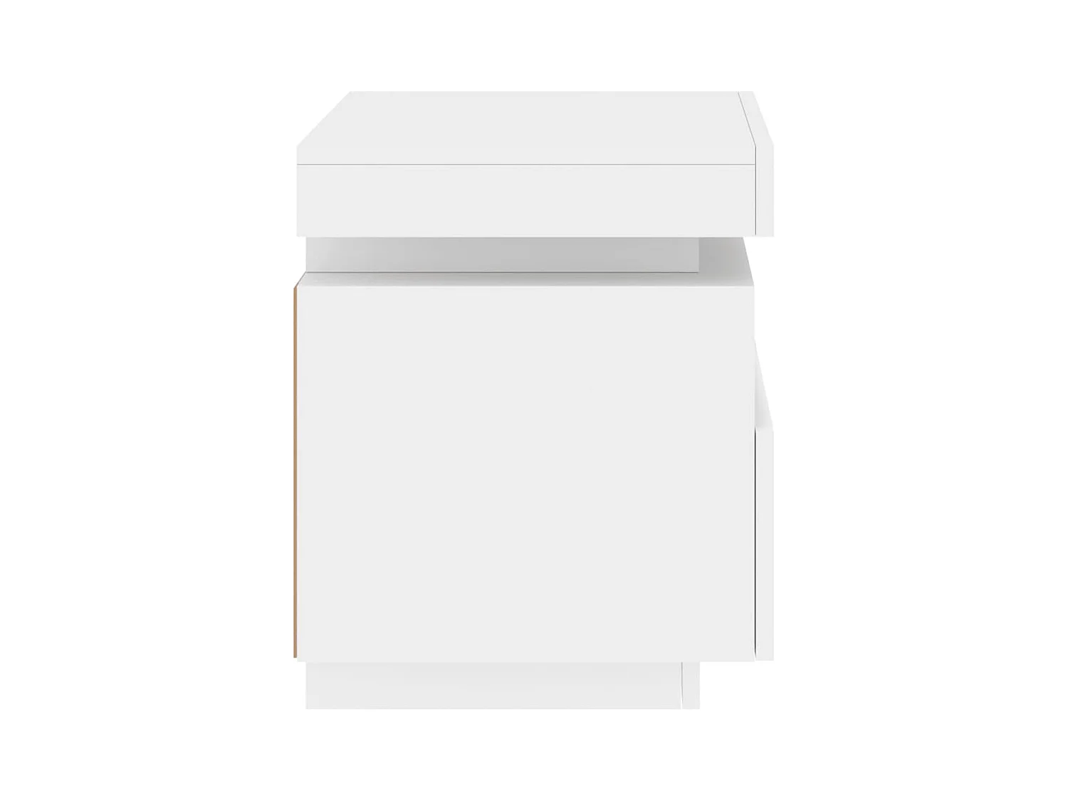 Josane  Armoire de chevet avec lumières LED blanc 40x39x48,5 cm