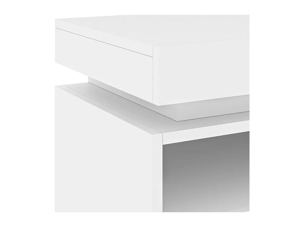 Josane  Armoire de chevet avec lumières LED blanc 40x39x48,5 cm