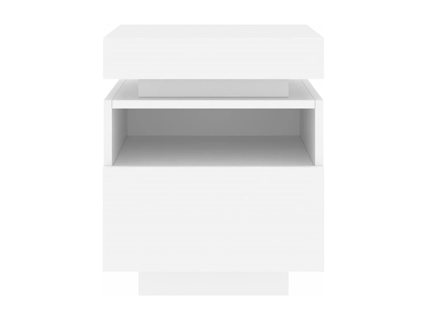 Josane  Armoire de chevet avec lumières LED blanc 40x39x48,5 cm