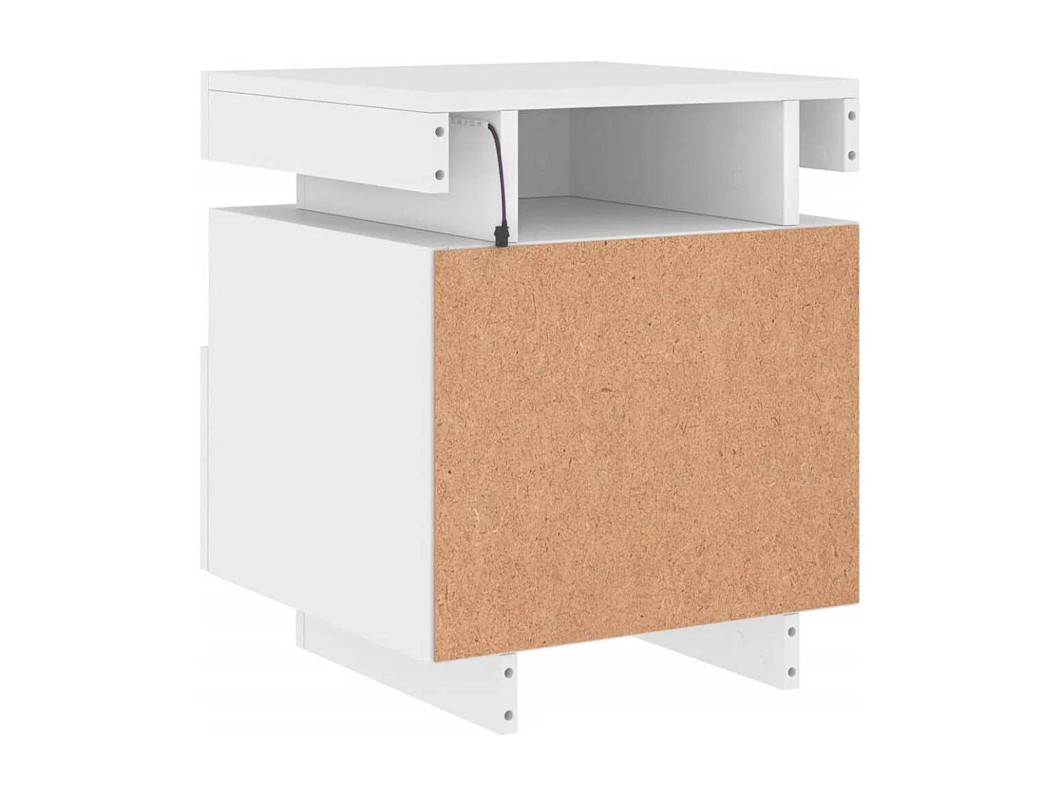 Josane  Armoire de chevet avec lumières LED blanc 40x39x48,5 cm