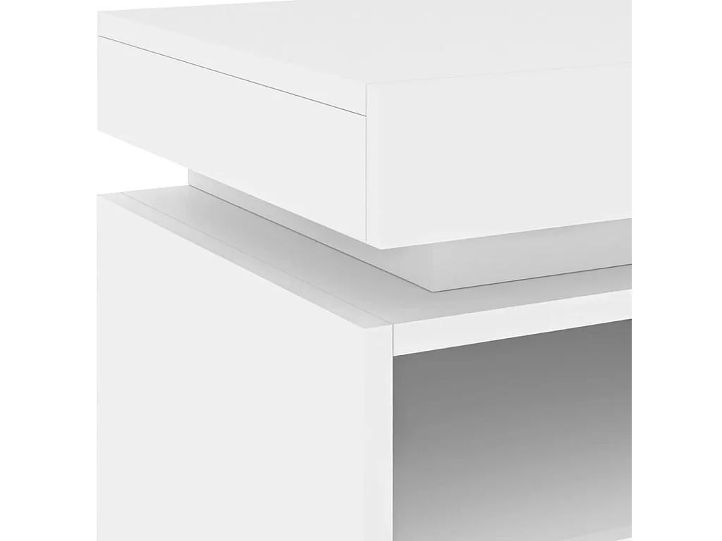 Josane  Armoire de chevet avec lumières LED blanc 40x39x48,5 cm