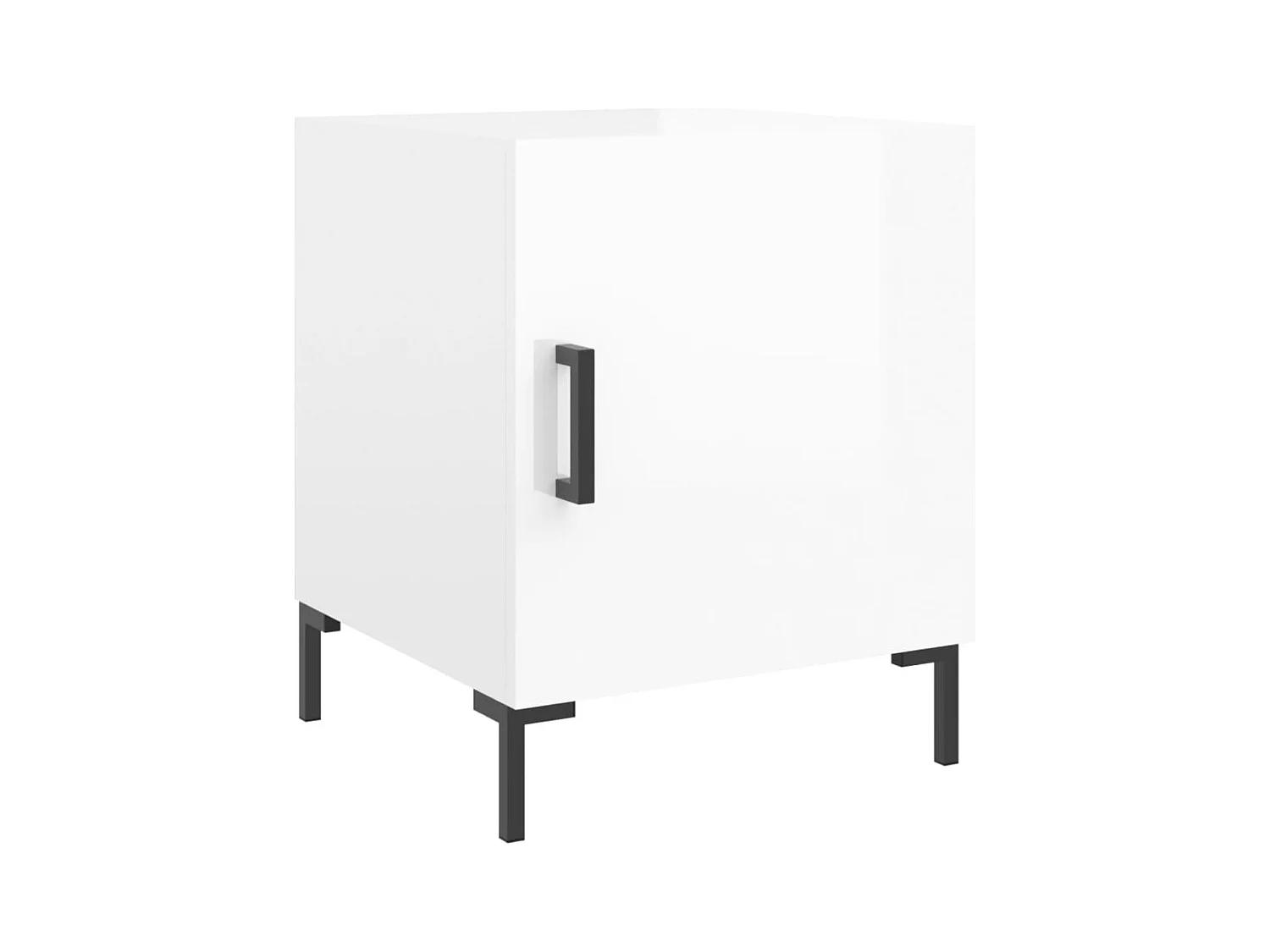 Emarente  Tables de chevet 2 pcs blanc brillant 40x40x50 cm