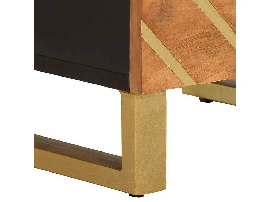 Ilari  Table de chevet marron et noir bois de manguier solide